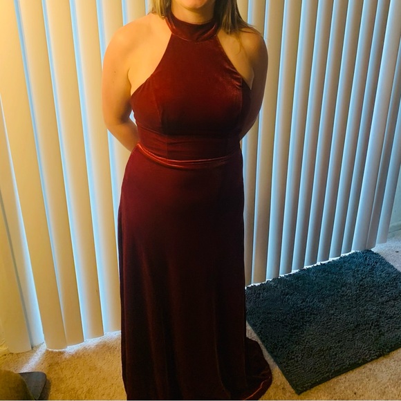 Revelry Women’s Bridesmaid Maxi Dress Tori Velvet Size 4‎ - Picture 7 of 7
